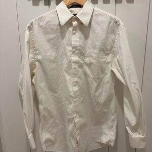 Nordstrom White Long-Sleeve Button-Up Dress Shirt